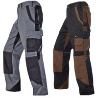 Arbeitshose 2-farbig - mit Knietaschen grau/schwarz