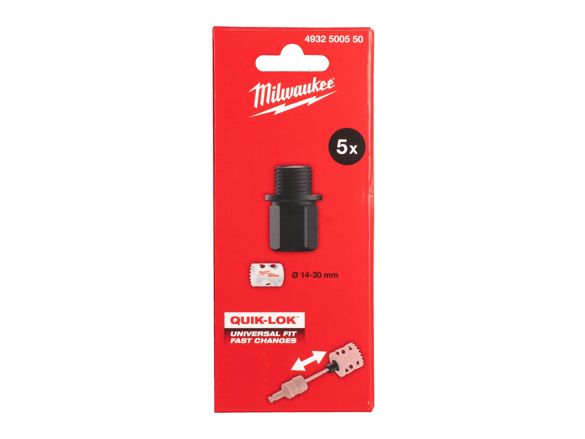 Adapter MILWAUKEE QUIK-LOK Grösse S - 1/2"x20 mm, Pak à 5 Stk.