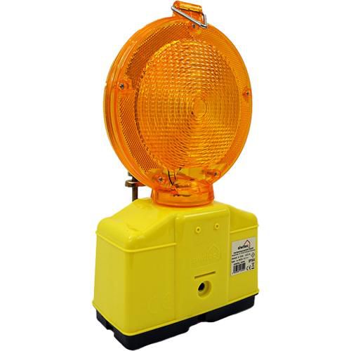 Baustellenleuchte LED gelb, siwitec - mit Dämmerungssensor und Lampenschl.