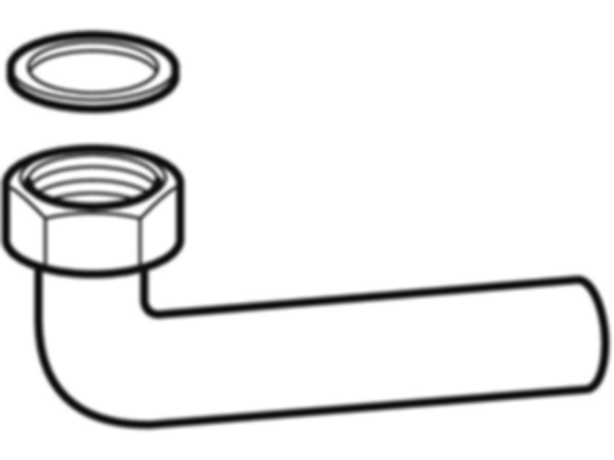 Geberit Anschlussbogen 90° 50 x 5/4" - Überwurfmutter; Dichtung