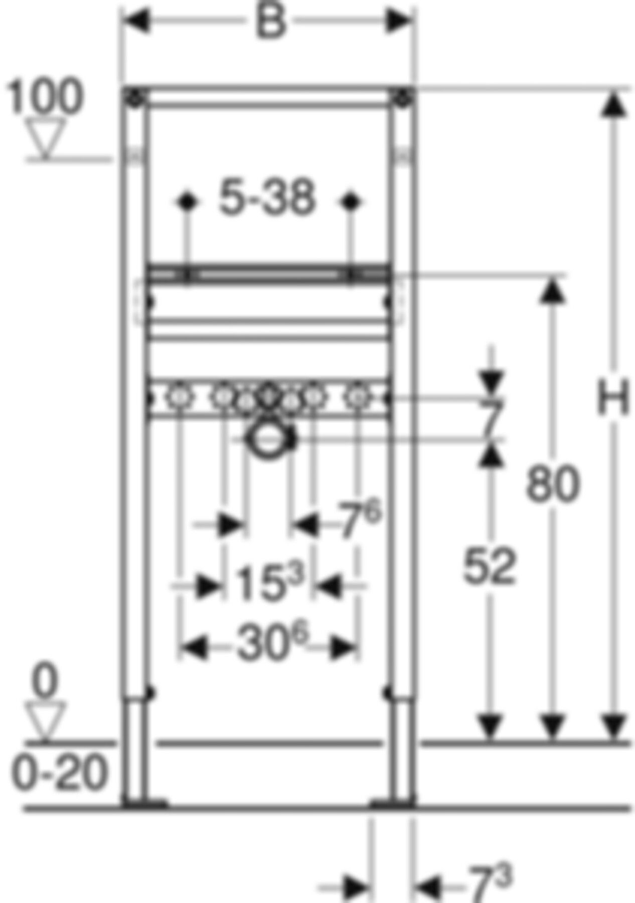 Geberit Duofix-Element f.Waschtische - Typ 112, mit Einlocharmatur