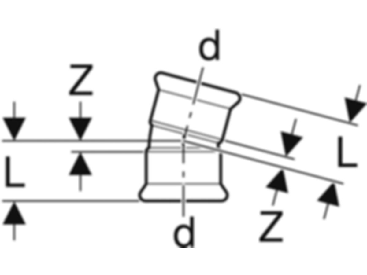 Mapress Bogen 15° Edelstahl 1.4401,88.9