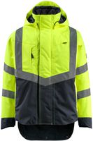 Regenjacke Harlow Gr. 2XL, 210 g/m² - hi-vis-gelb/schwarzblau, 100% Polyester