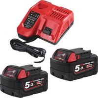 Starter-SET Milwaukee M18 NRG-502 - mit zwei Akku + Ladegerät 5.0Ah