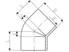 Winkel 45° PVC-U PN16 d63 - Metrisch