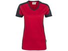 Damen-V-Shirt Contrast Performance - 50% Baumwolle, 50% Polyester, 160 g/m²