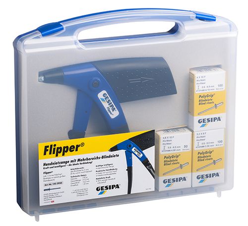Handnietzangen-Sortiment GESIPA - FLIPPER-Box, im Koffer