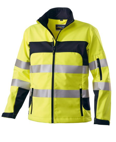 Soft Shell Jacke gelb/schwarz - EN 471 Kl. 2
