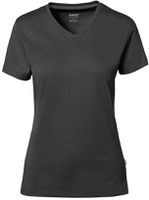 Cotton Tec Damen V-Shirt, Gr. 2XL - anthrazit