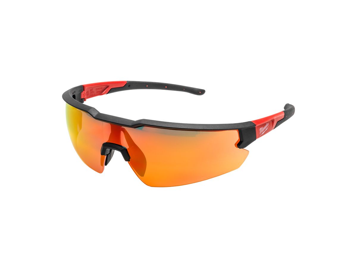 Schutzbrille kratzfest - Milwaukee, rot verspiegelt