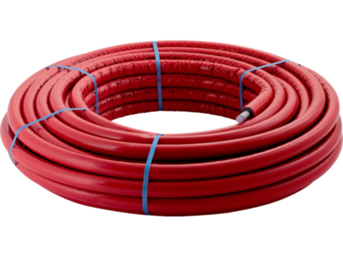 Metallverbundrohre rund vorgedämmt rot - GEBERIT FlowFit/PushFit d Ø 16 mm à 50 m