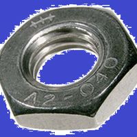 Sechskantmuttern 0,5 d INOX A2 DIN 439B