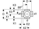Geberit PE Mehrfach-Abzweig  90° - 4-teilig