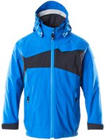 Hard Shell Jacke Kinder Gr. 140 - azurblau/schwarzblau, wasserdicht