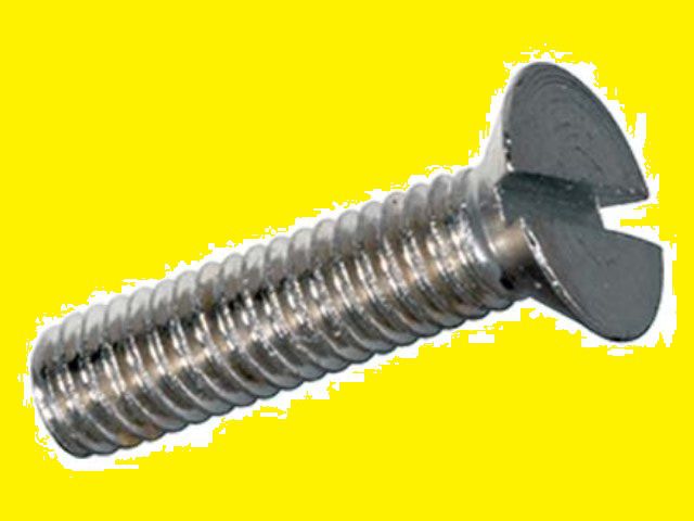 Senkschrauben mit Schlitz Messing - Messing vernickelt DIN 963A