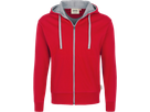 Kapuzenjacke Bonded Gr. L, rot/silber - 55% Polyester, 45% Baumwolle