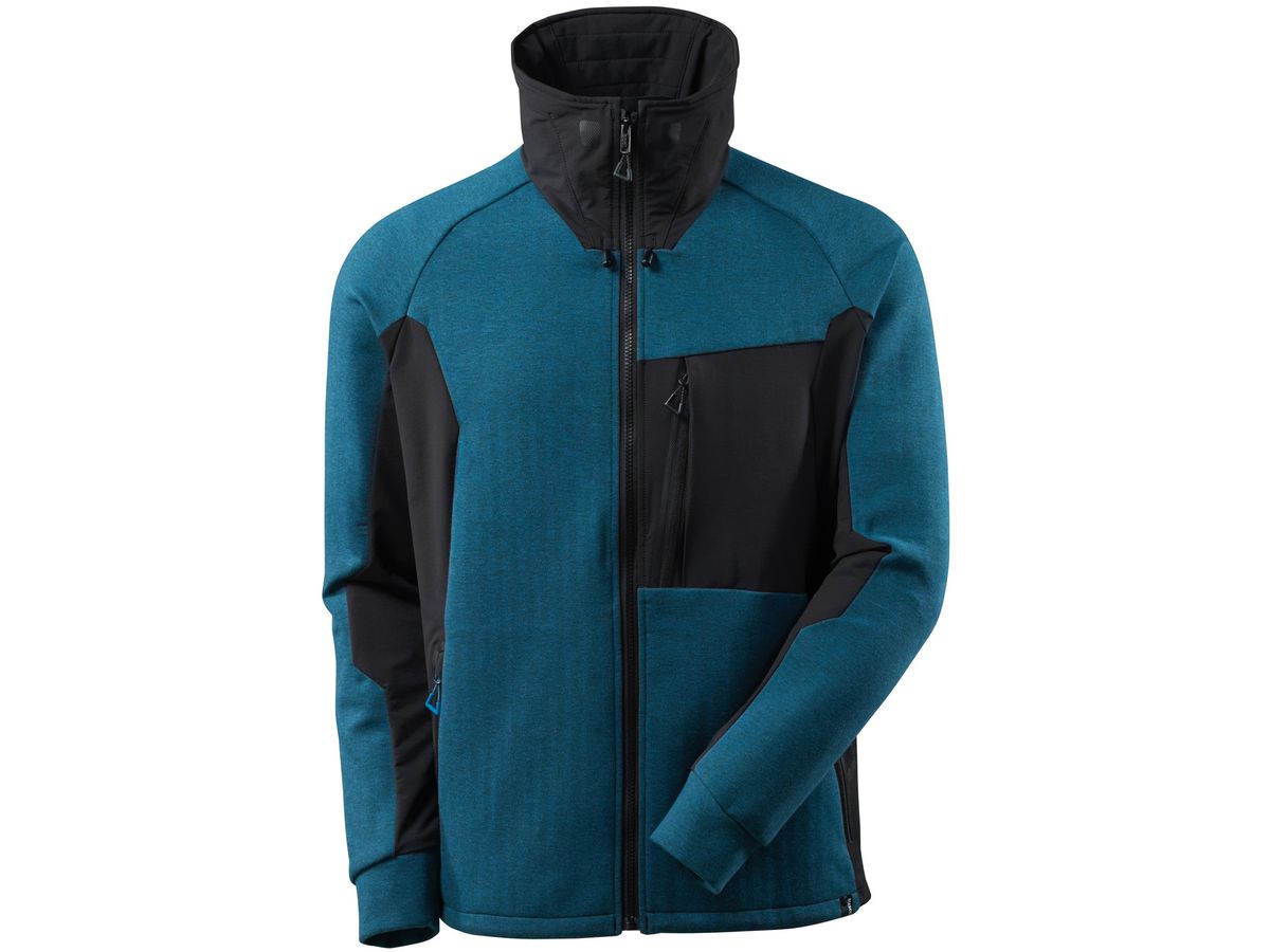 Advanced Sweatshirt, Stehkragen, Gr. M - dunkelpetroleum/schwarz, 380 g/m2