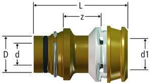 Steckübergang gerade Optiflex-Flowpress - zu Optiflex-Verteiler