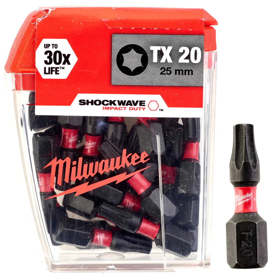 Schrauberbit Shockwave Gen II - Milwaukee TX20 / 25 mm (Pack à 25 Stk)