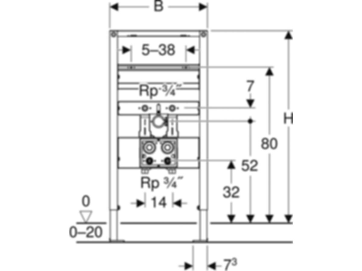 Geberit-Duofix - Element für Waschtisch - 82-98 cm