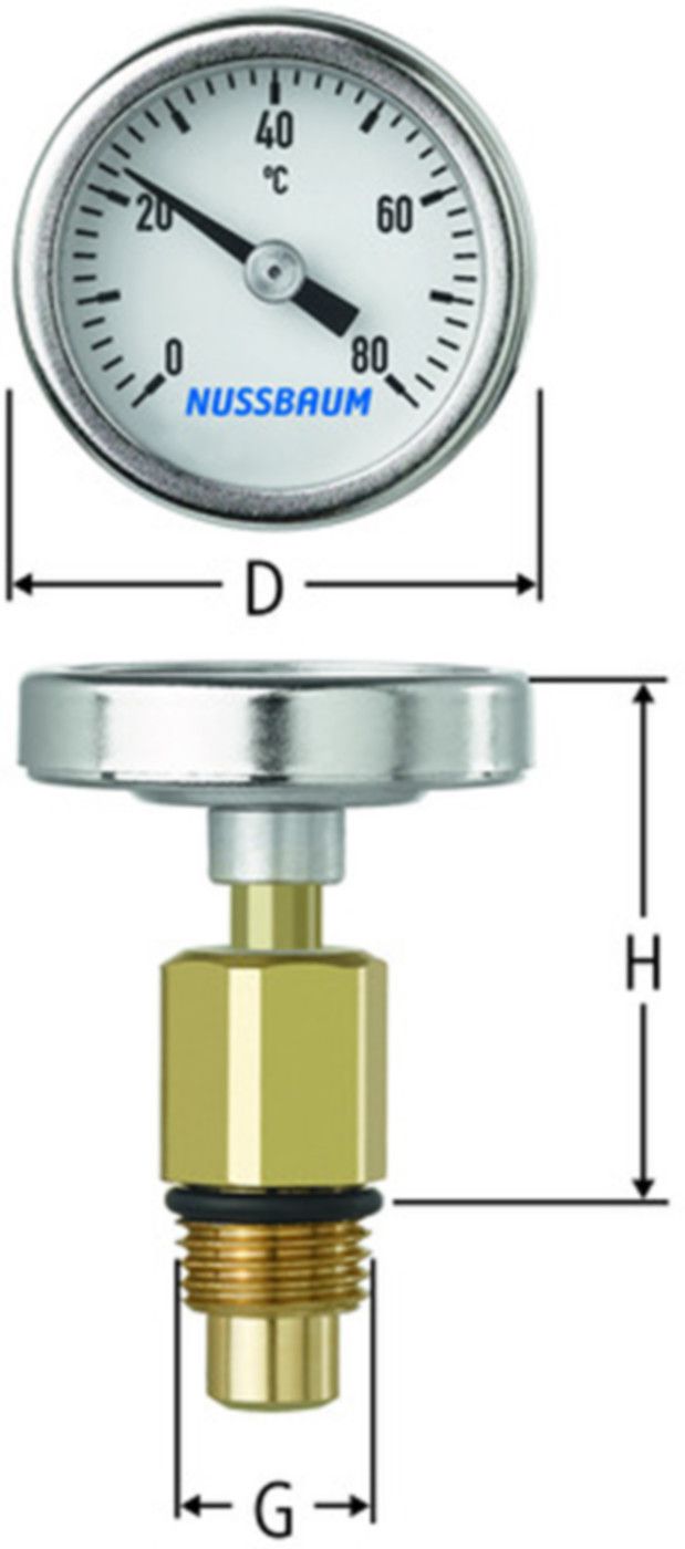 Thermometer zu geregeltem - Zirkulationsventil Nr.36010