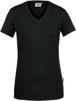 Damen-V-Shirt Stretch Gr. 2XL, schwarz - 95% Baumwolle, 5% Elasthan, 170 g/m²
