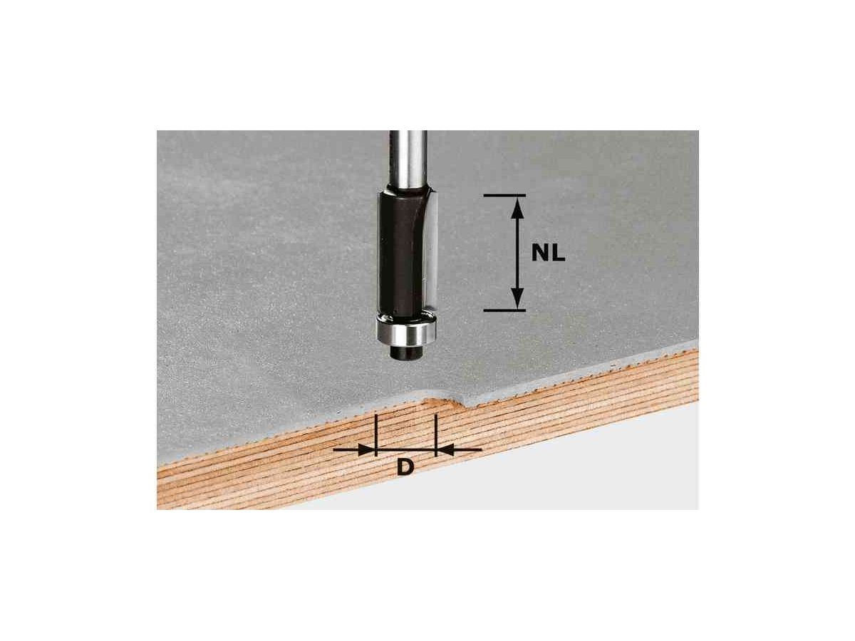 Bündigfräser HW, 12,7x25 mm - Festool, Schaft 8 mm