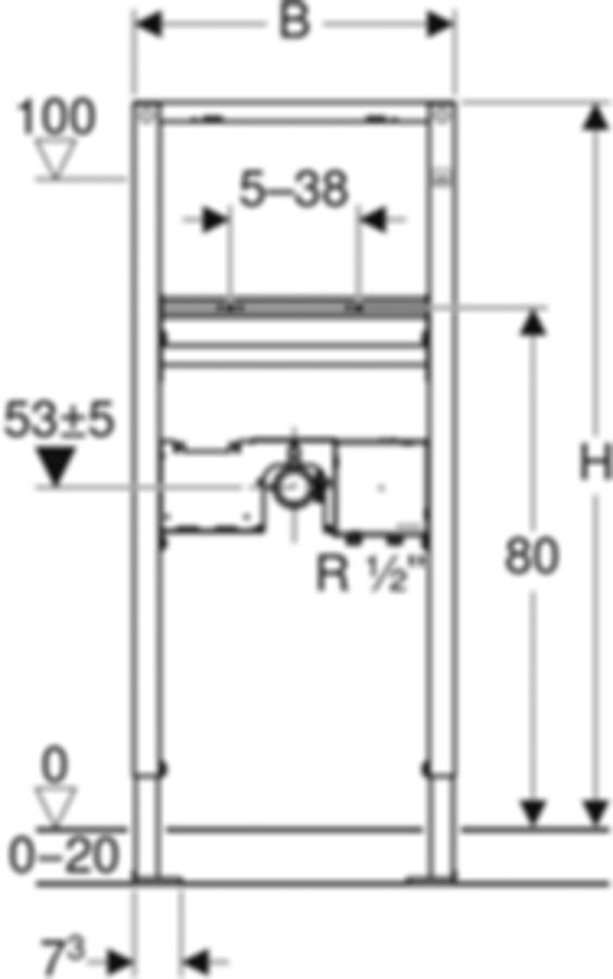 Geberit Duofix Element für Waschtisch - 112 cm Standarmatur mit Unterputzfunktio