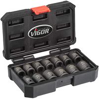 Kraft-Steckschlüsseleinsatz-Set Vigor - 13teilig, 10-24 mm Antrieb 1/2"
