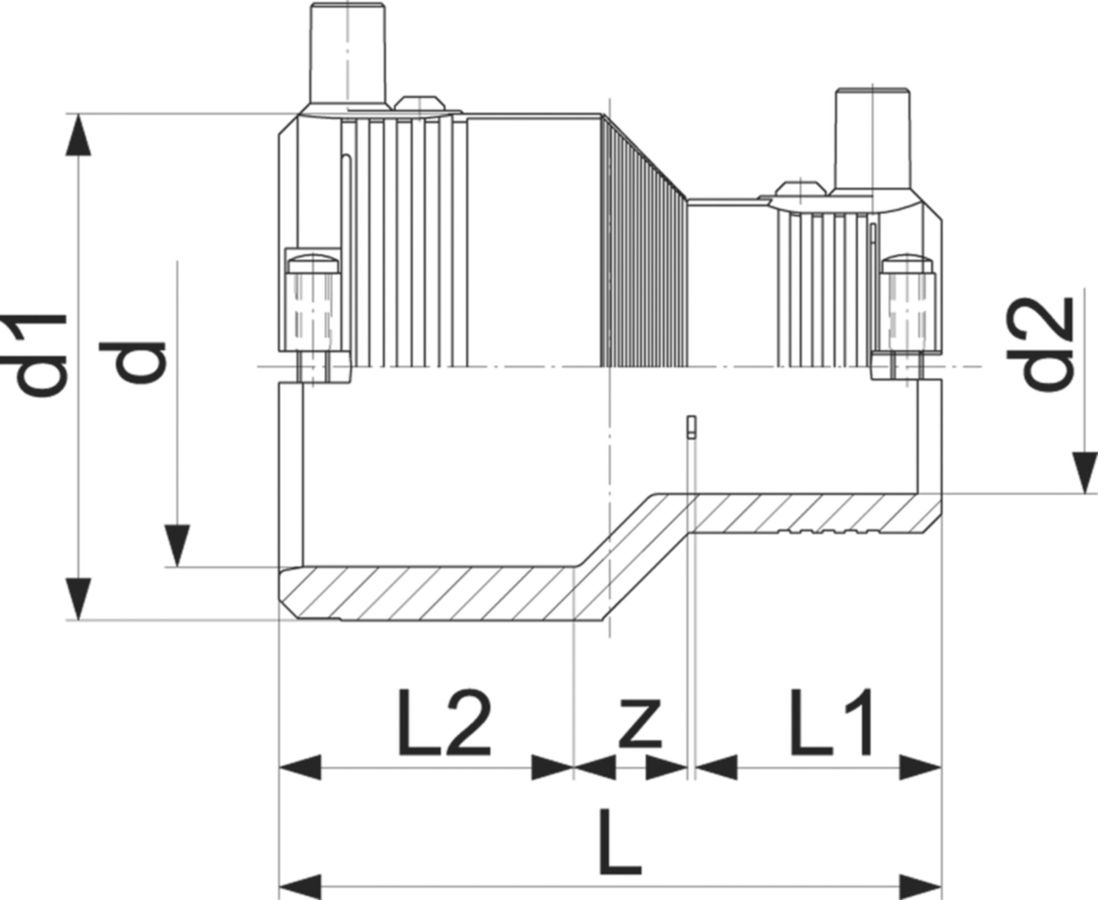 Reduktion PE100 S-5 SDR 11 PN ELGEF - 10 bar Gas / 16 bar Wasser