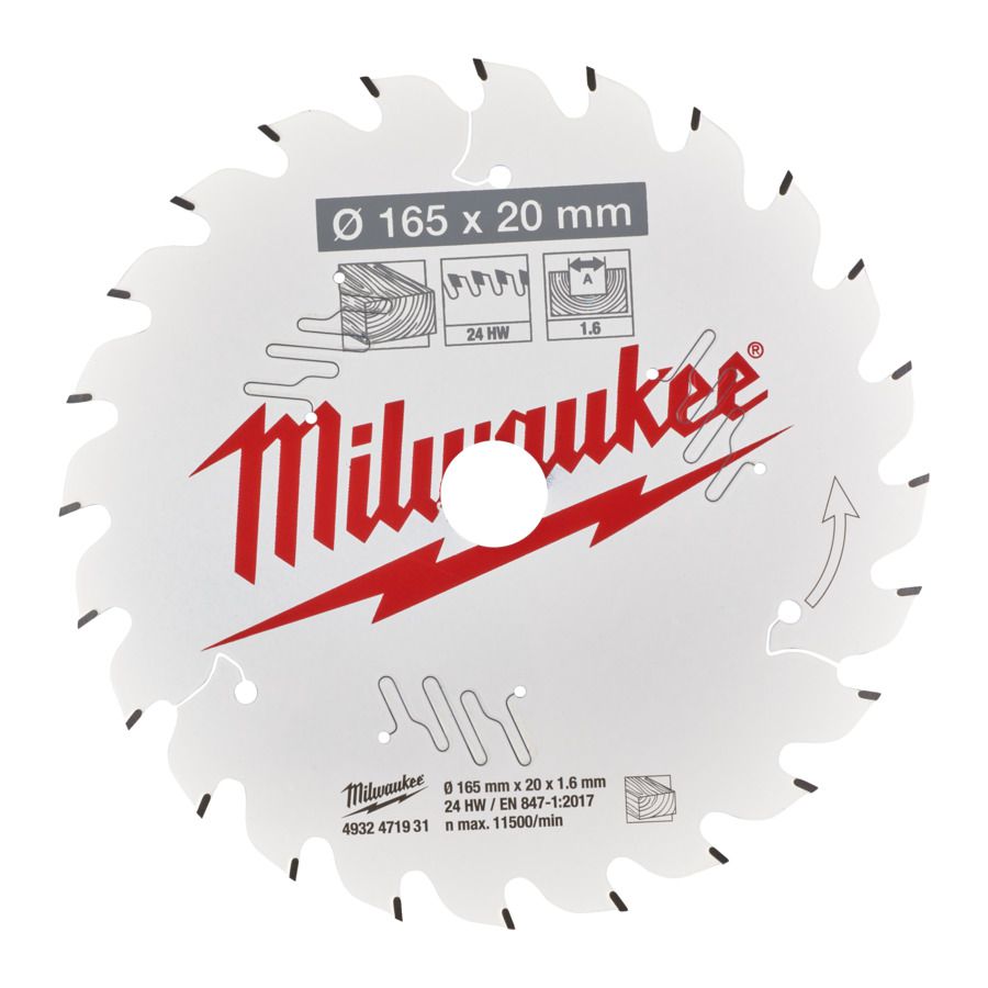 Kreissägeblatt MILWAUKE Holz - für Akku-Handkreissäge