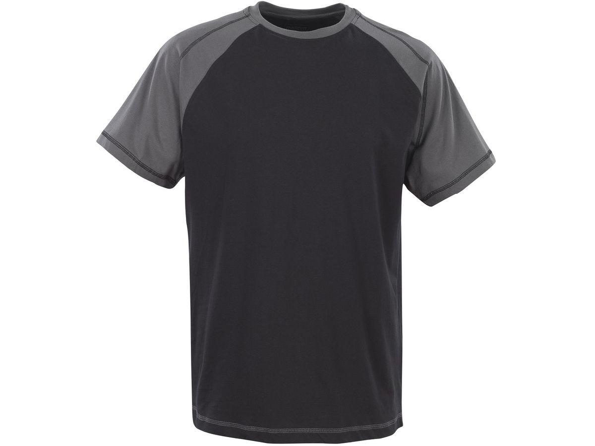 Albano T-Shirt schwarz/anthraz. Gr. L - 100% Baumwolle, Zweifarbig