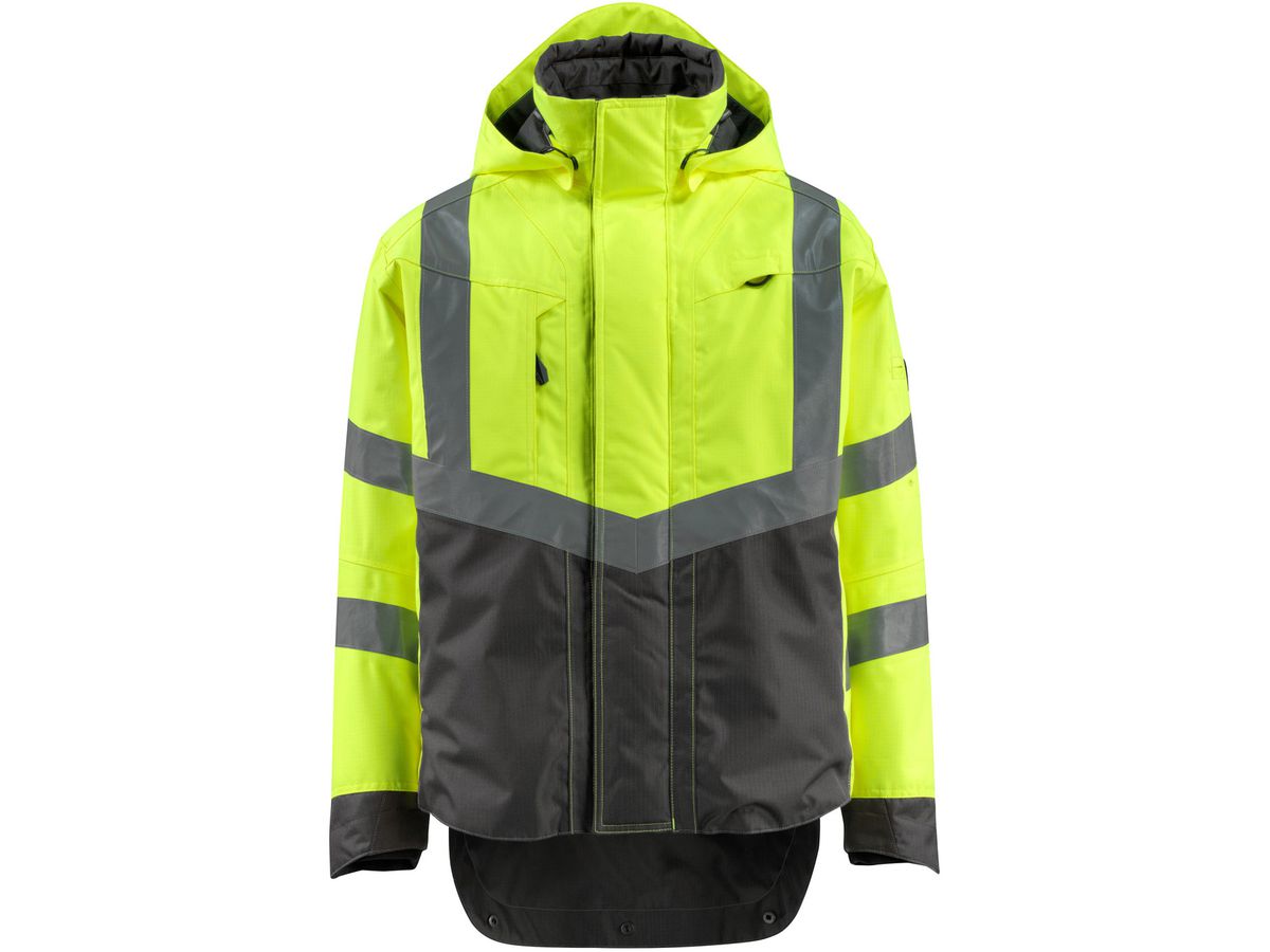 Regenjacke Harlow Gr. S, 210 g/m² - hi-vis-gelb/dunkelanth. 100% Polyester