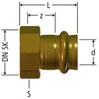 Schnellkupplung mit Überwurfmutter, - auf Optipress-Aquaplus