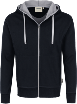 Kapuzenjacke Bonded 3XL schwarz/silber - 55% Polyester, 45% Baumwolle