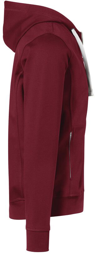 Kapuzenjacke Bonded, Gr. L - weinrot/silber