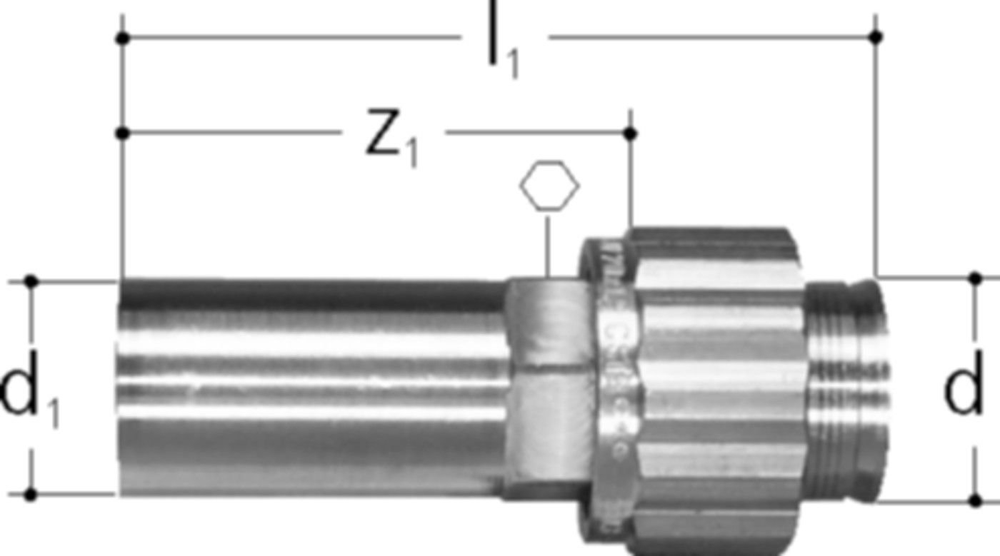 Sanipex Adapter Press-Lötende - Rotguss