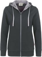 Damen-Kapuzenjacke Bonded 2XL - anthrazit/silber, 75% PES/25% CO