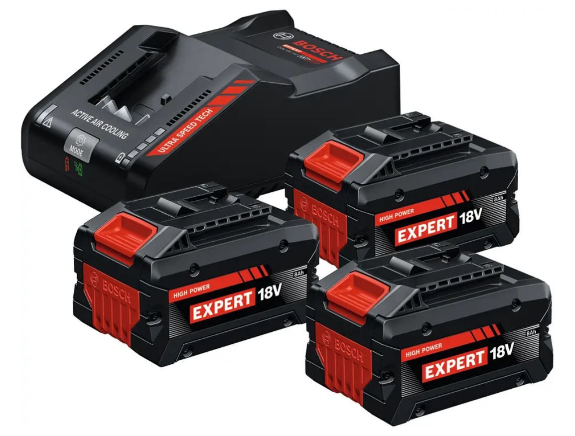 Akkuset 3x 8ah+ Schnell- Ladegerät - Bosch,