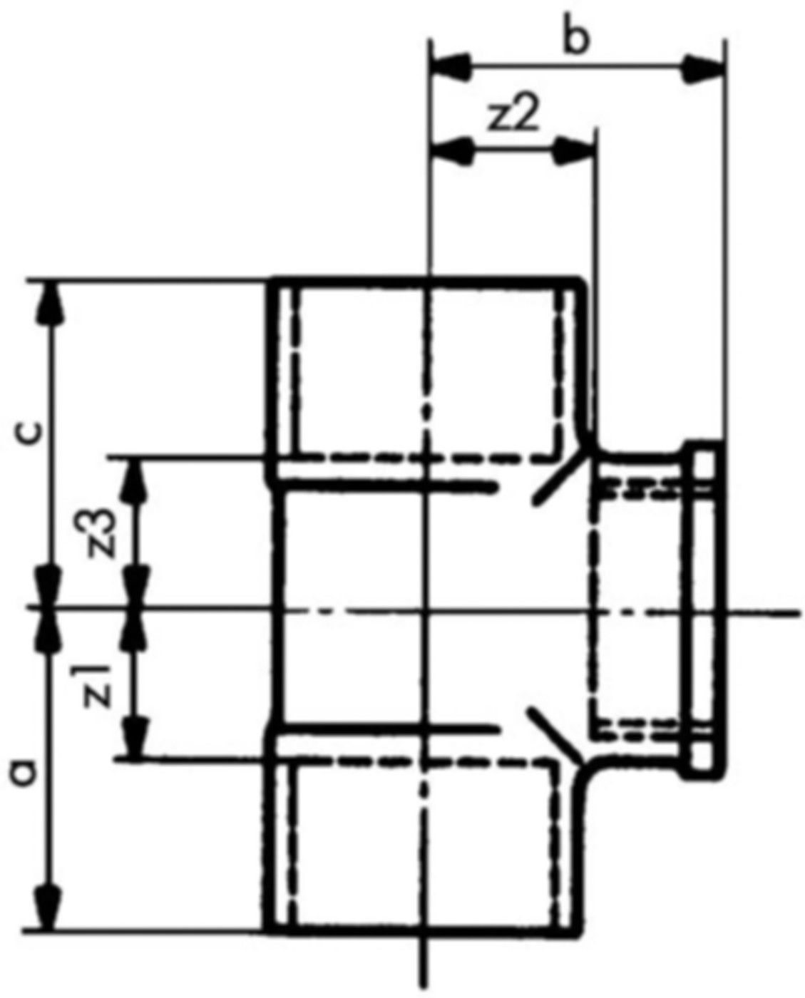 T-Stück Nr. 7132, mit Innengewinde - Lötfittings