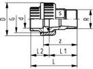 Üg Verschr AG PVC-U/EPDM PN16 d32-3/4" - Metrisch