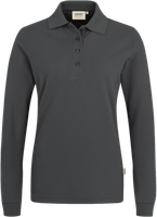 Damen-Longsleeve-Polosh. Perf. 2XL anth. - 50% Baumwolle, 50% Polyester, 220 g/m²