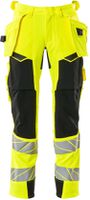 Hose mit Hängetaschen Stretch, Gr. 76C46 - hi-vis gelb/schwarz, 92% PES/8%EL
