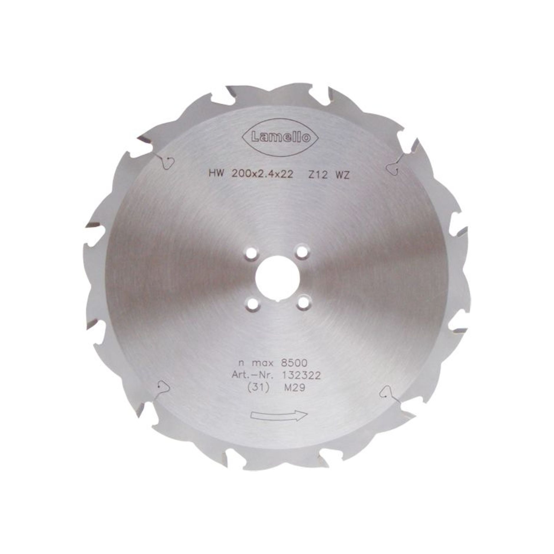 Sägeblatt HW 200 mm, Z12 - Lamello