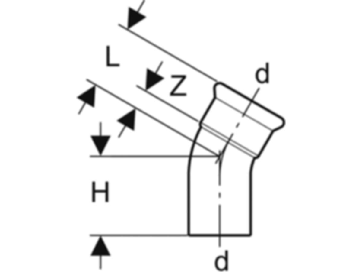 Mapress Bogen 30° Edelstahl 1.4401, 35 - mit Steckende