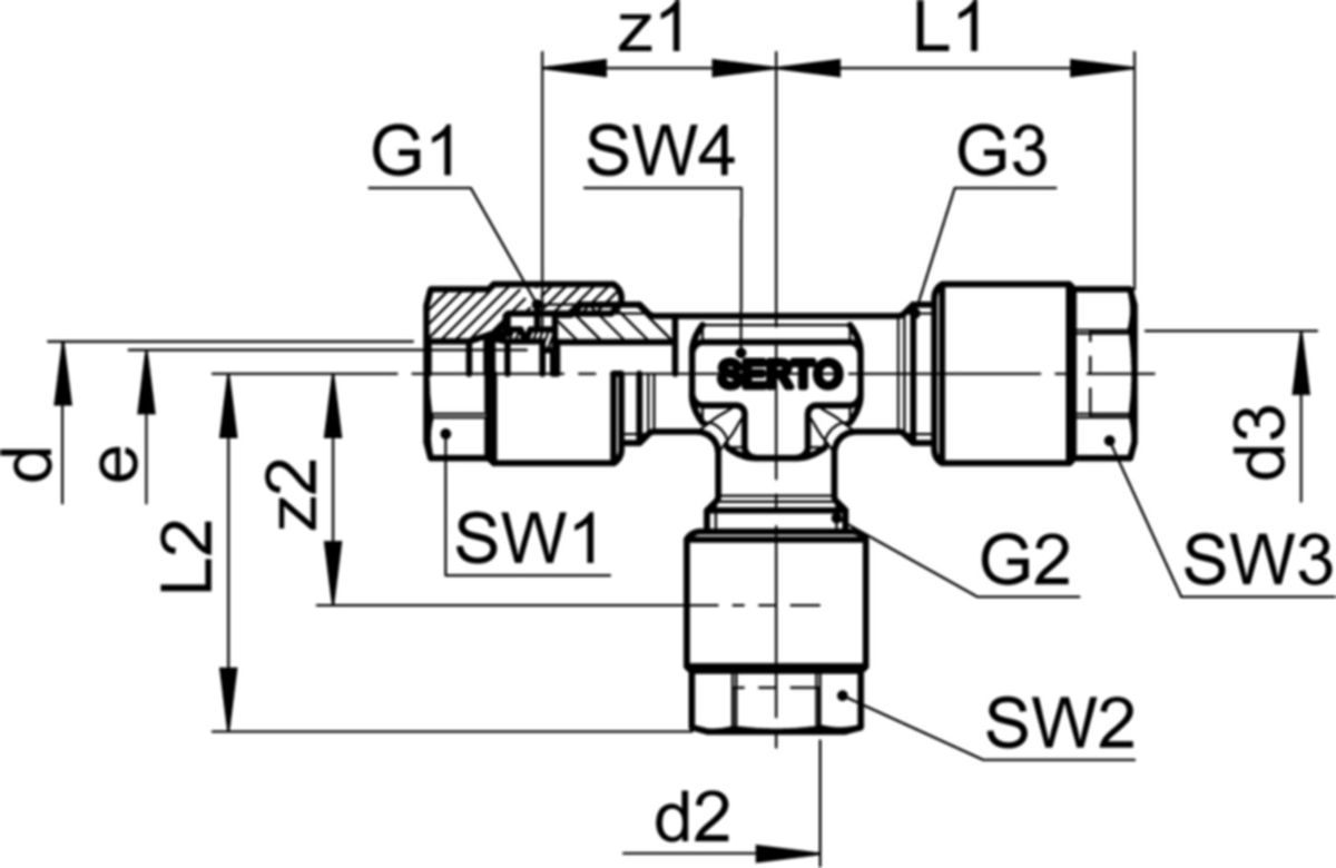 T-Verschraubung Serto Nr. 3021