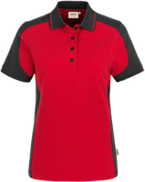Damen-Polosh. Contr. Perf. 2XL rot/anth. - 50% Baumwolle, 50% Polyester, 200 g/m²