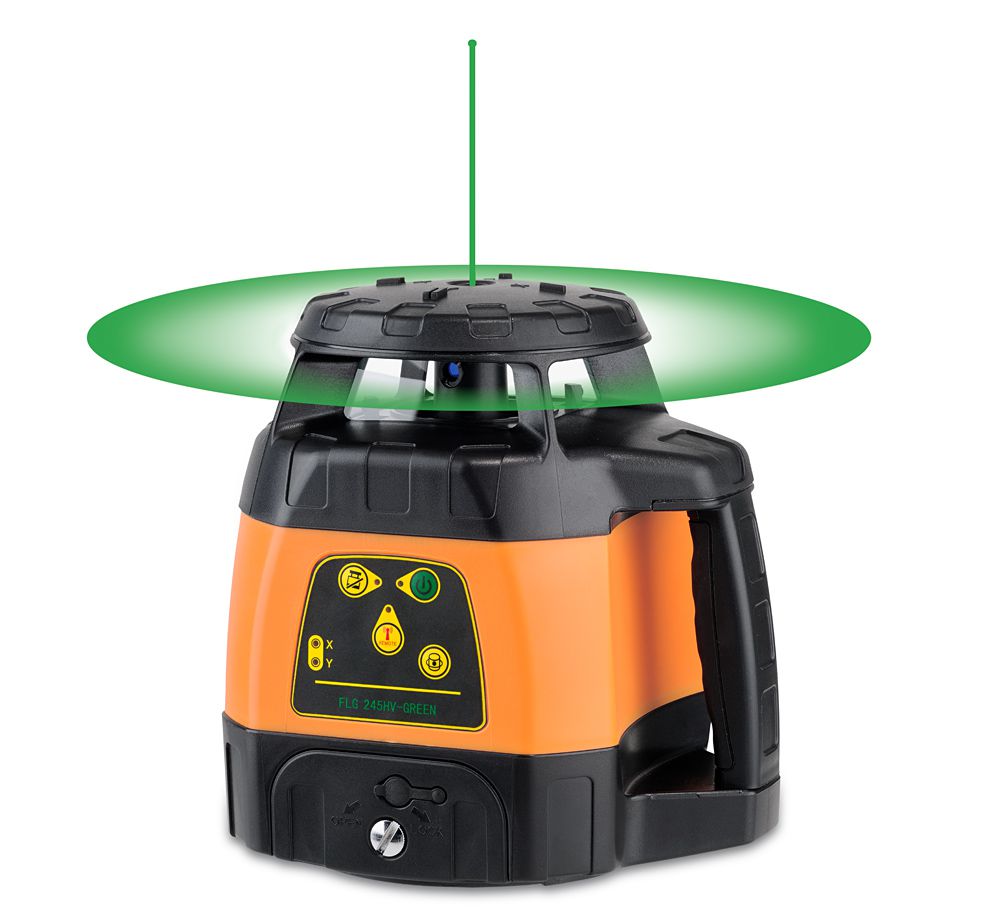 Rotationslaser FLG245HV GREEN - vertikale,m. Handempfänger, Lattenhalter
