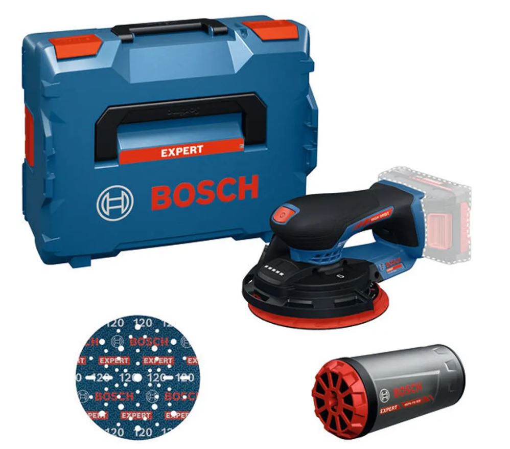 Akku- Exzenterschleifer 5mm Hub - Bosch, EXEX18V-150-5 (solo; L-boxx)