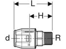 PushFit Übergang mit Aussengewinde